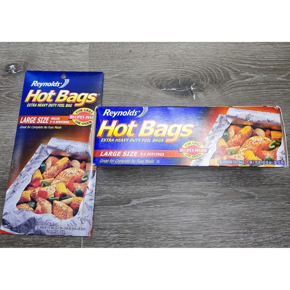 Reynolds Hot Bags Large Size Aluminum Foil Bags 3 Pack +1 Pack Discontinued